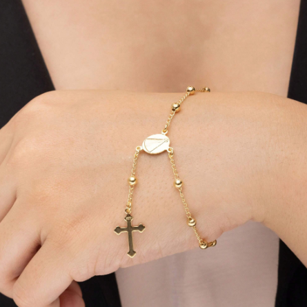 Hand Rosary Bracelet – 18k Gold Plated | Free UK Delivery