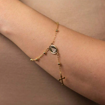 Hand Rosary Bracelet – 18k Gold Plated | Free UK Delivery