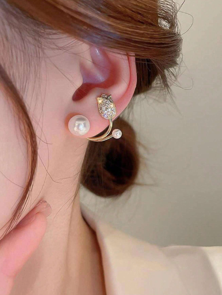 2-in-1 Roses Earrings – 18k Gold Plated | Free UK Delivery