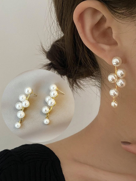 Floating Pearl Earrings – 18k Gold Plated | Free UK Delivery