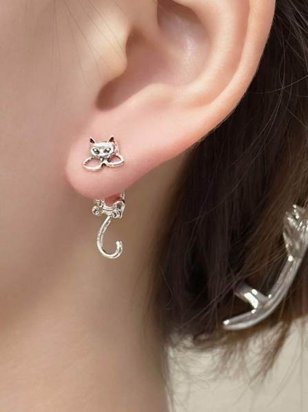 2-in-1 Cat Earrings – 18k Gold Plated | Free UK Delivery