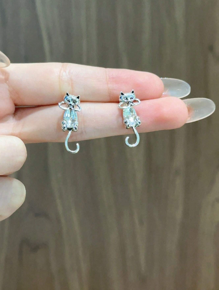 2-in-1 Cat Earrings – 18k Gold Plated | Free UK Delivery