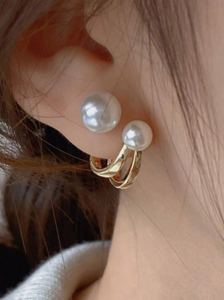 2-in-1 Pearl Earrings – 18k Gold Plated | Free UK Delivery