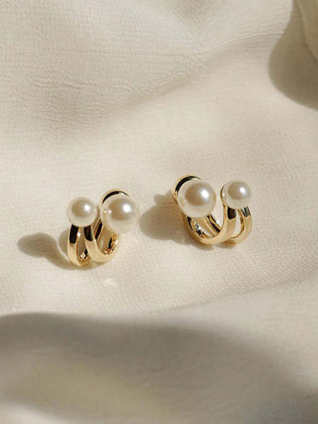 2-in-1 Pearl Earrings – 18k Gold Plated | Free UK Delivery