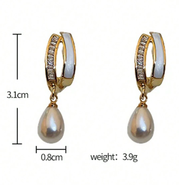 Beatrice Earrings – Mother-of-Pearl – 18k Gold Plated | Free UK Delivery