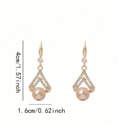 Rosé Pearl Earrings – Zirconia – 18k Gold Plated | Free UK Delivery