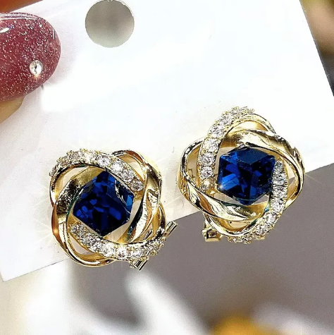 Roses Cubic Zirconia Earrings – 18k Gold Plated | Free UK Delivery