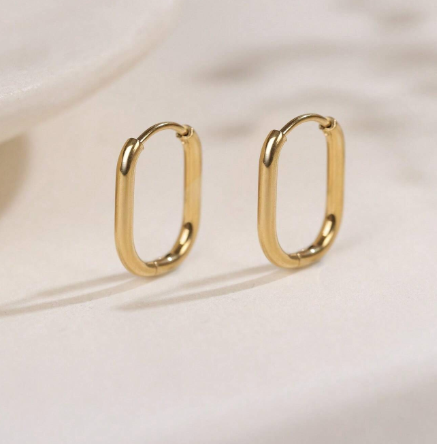 OLIVIA PADANO X OH LYRA | Oval Earrings – 24k Gold Plated | Free UK Delivery