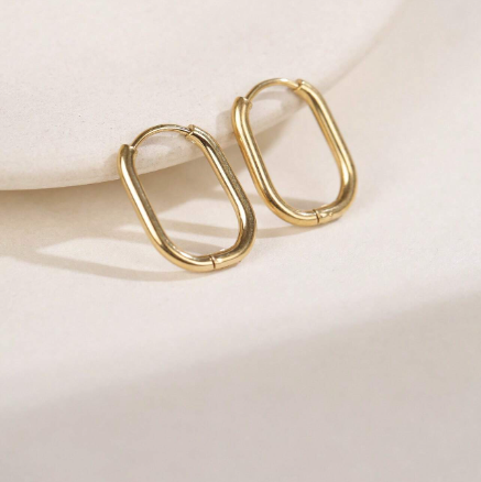 OLIVIA PADANO X OH LYRA | Oval Earrings – 24k Gold Plated | Free UK Delivery