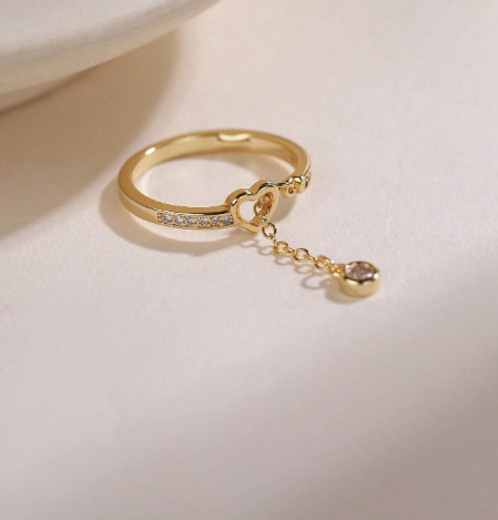 OLIVIA PADANO X OH LYRA | Heart Light Point Swarovski Ring – 24k Gold Plated | Free UK Delivery