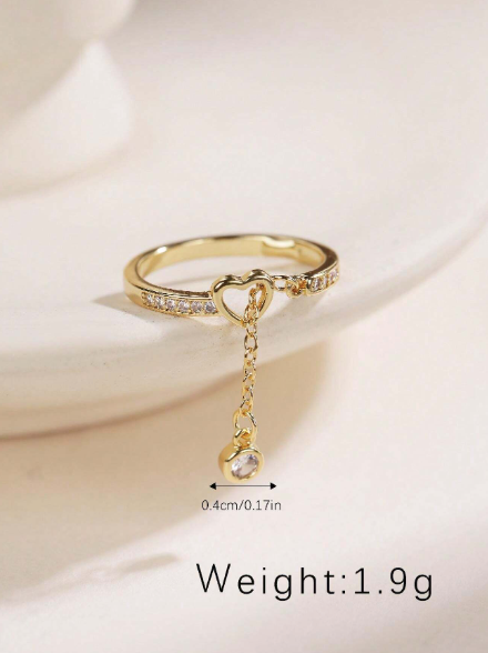 OLIVIA PADANO X OH LYRA | Heart Light Point Swarovski Ring – 24k Gold Plated | Free UK Delivery