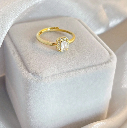 OLIVIA PADANO X OH LYRA | Adjustable Princess Swarovski Ring – 24k Gold Plated | Free UK Delivery