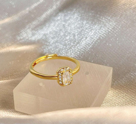 OLIVIA PADANO X OH LYRA | Adjustable Princess Swarovski Ring – 24k Gold Plated | Free UK Delivery