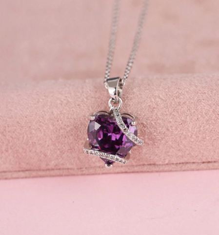 OLIVIA PADANO X OH LYRA | Purple Enchanted Heart Necklace – 24k Gold Plated | Free UK Delivery