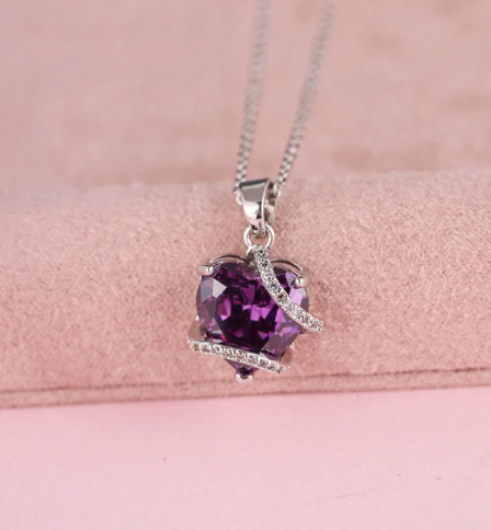 OLIVIA PADANO X OH LYRA | Purple Enchanted Heart Necklace – 24k Gold Plated | Free UK Delivery