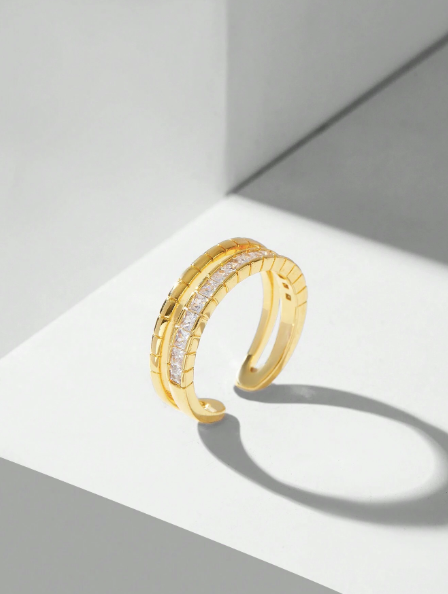 FILIPPA MONTEIRO X OH LYRA | Adjustable Swarovski Ring – 24k Gold Plated | Free UK Delivery