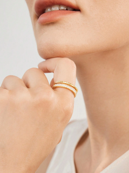FILIPPA MONTEIRO X OH LYRA | Adjustable Swarovski Ring – 24k Gold Plated | Free UK Delivery