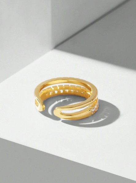 FILIPPA MONTEIRO X OH LYRA | Adjustable Swarovski Ring – 24k Gold Plated | Free UK Delivery